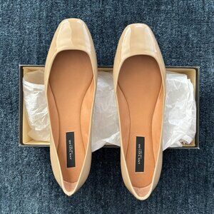 Ann Taylor “Perfect” Patent Leather Flats – Size: 8B – Color: Taupe